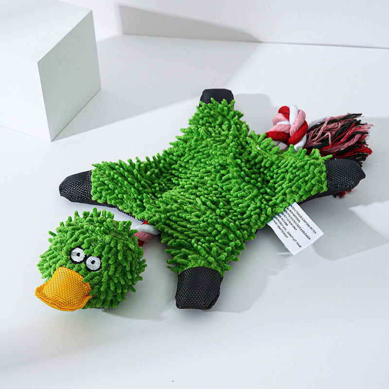 Fluff & Fun: Mop Plush Duck Pet Toy for Dogs – The Ultimate Playtime Companion!